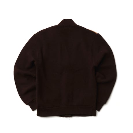 Vintage / Leather Patch Orlon Knit Cardigan