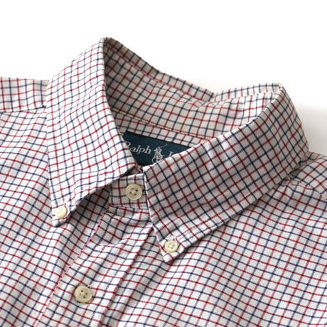 Ralph Lauren / Vintage, Tattersall Plaid Cotton Oxford B.D L/S Shirt "Classic Fit"