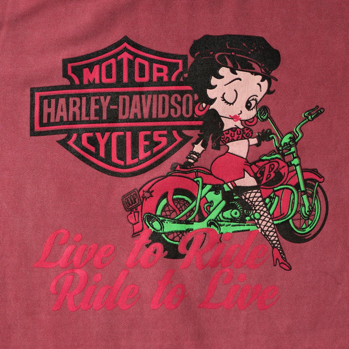 1990's \"Harley Davidson×Betty\" ブート スウェット 1990's Harley Davidson×Betty ブート スウェット
