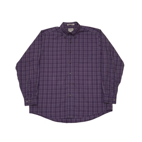 L.L. Bean / Wrinkle-Free Twill Sport Shirt "Traditional Fit Windowpane"