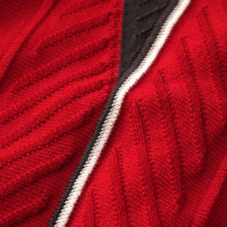 Vintage, Cotton Acrylic Knit Polo L/S Shirt