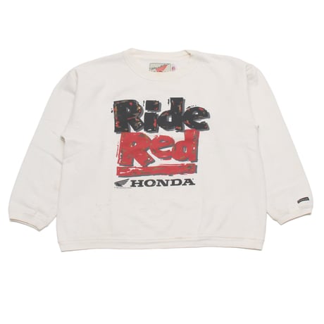 HONDA / 90's Vintage, "Ride Red" Crewneck Sweatshirt