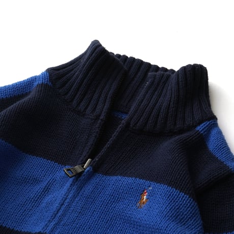 【Kids】Polo Ralph Lauren / Cotton Striped Knit Full Zip Sweater