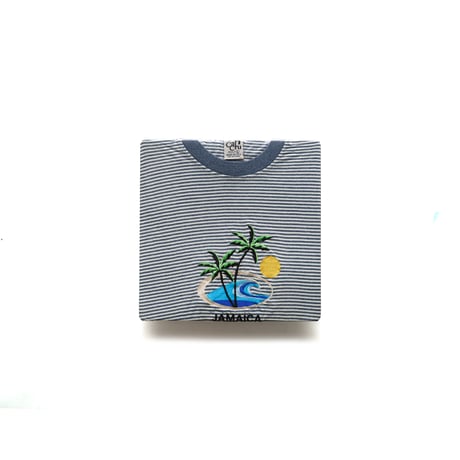 Jamaica / Embroidered Micro Striped S/S Tee
