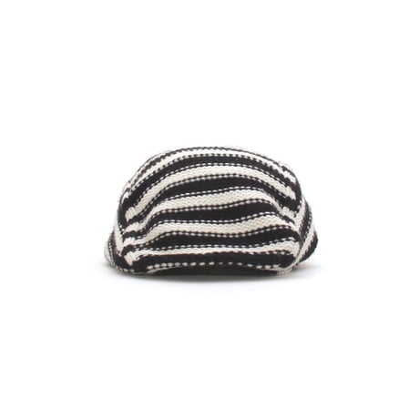 Striped Knit Flat Cap