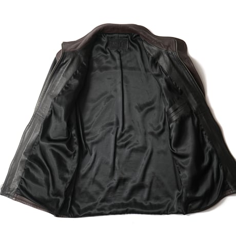 Vintage, Leather Stand Double Collar Coat