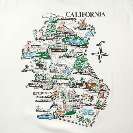 California / Vintage, Map Souvenir S/S Tee