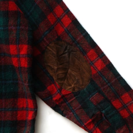Woolrich / Vintage, Leather Collar Elbow Patches Wool Plaid Flannel L/S Shirt