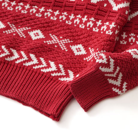 GAP / Vintage, Snowflake Striped Cotton Crewneck Knit