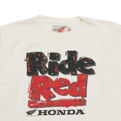 HONDA / 90's Vintage, "Ride Red" Crewneck Sweatshirt
