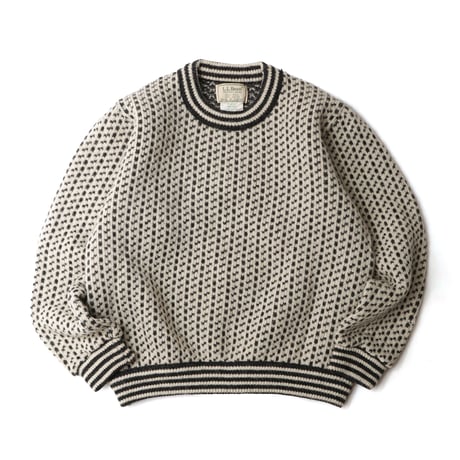 L.L. Bean / Vintage, Birds Eye Wool Knit Crewneck Sweater