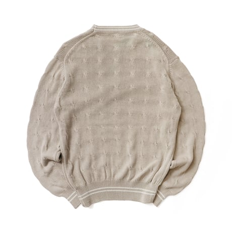 Pringle Of Scotland / Vintage, Line Ribbed Cotton Crewneck Knit