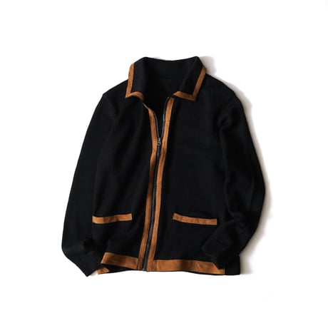 Vintage, Wool Acrylic Knit Zip Up Polo