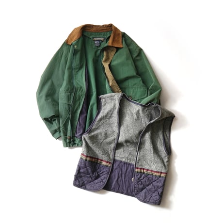 RAINFOREST / Vintage, Leather Collar Hunting Jacket with Fleece Liner
