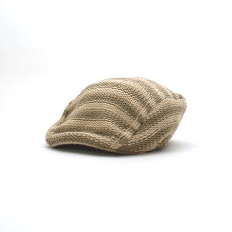 Striped Knit Flat Cap