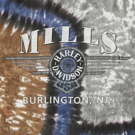Harley Davidson / Vintage, Burlington New Jersey Tie-Dye L/S Tee