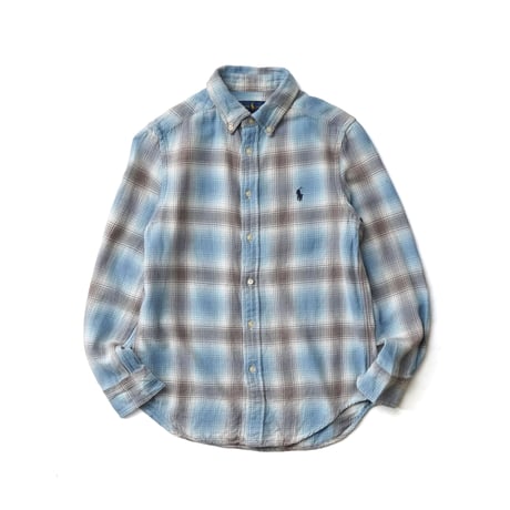 【Youth】Ralph Lauren / Tartan Plaid Cotton Flannel B.D. L/S Shirt