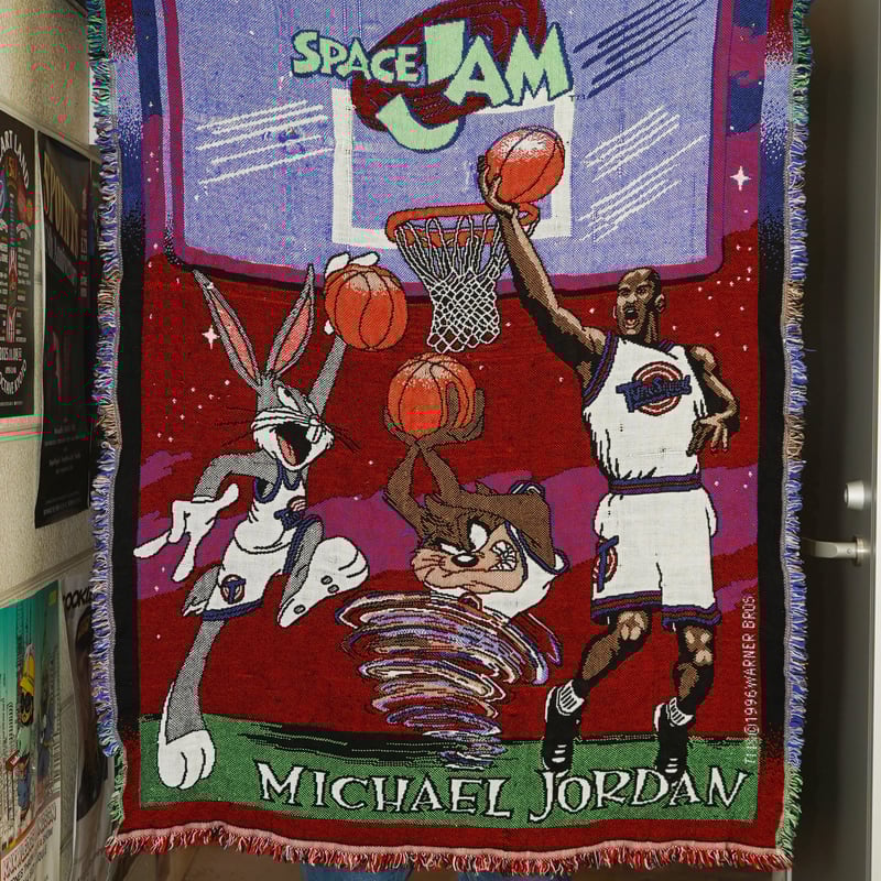 スペースジャム マイケル・ジョーダン ブランケット Space Jam / Vintage, Woven Tapestry Fringe Thro
