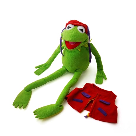 Kermit the Frog / Vintage, Plush Toy "Frog-Tographer"