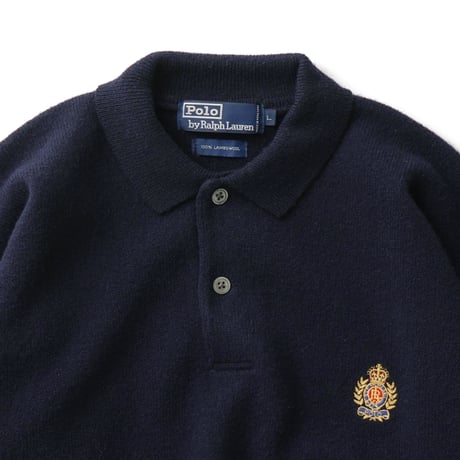 Polo Ralph Lauren / Vintage, Lamb Wool Knit Polo L/S Shirt