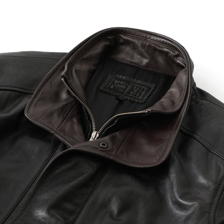 Vintage, Leather Stand Double Collar Coat