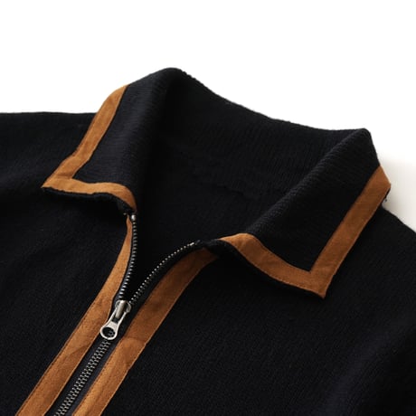 Vintage, Wool Acrylic Knit Zip Up Polo