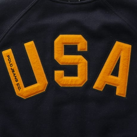 Polo Jeans / Vintage, Melton Varsity Jacket "USA"