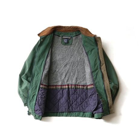 RAINFOREST / Vintage, Leather Collar Hunting Jacket with Fleece Liner