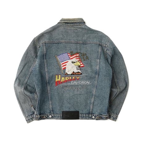 Harley Davidson / Vintage, Denim Tracker Jacket "Born In The USA"