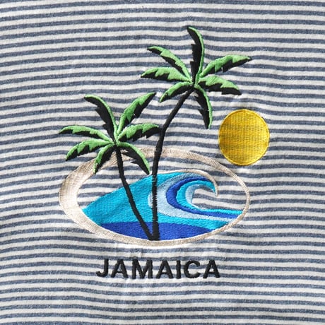 Jamaica / Embroidered Micro Striped S/S Tee