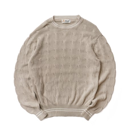 Pringle Of Scotland / Vintage, Line Ribbed Cotton Crewneck Knit