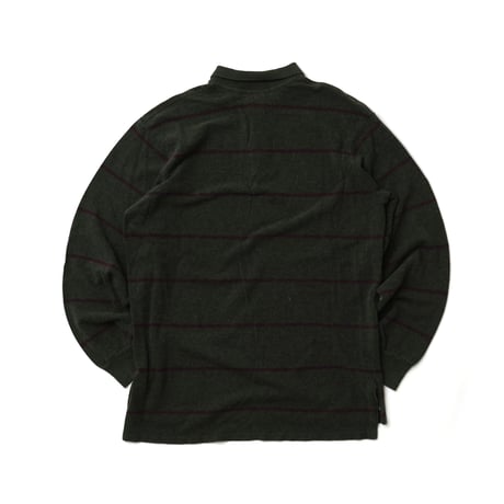 Polo Ralph Lauren / Vintage, Cotton Wool Striped L/S Polo Shirt "裾ポニー"