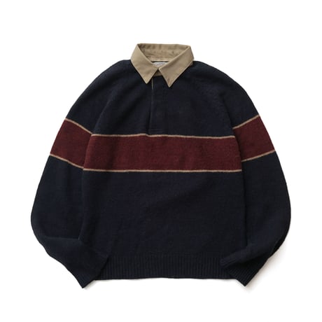 Vintage, Wool Acrylic Knit Rugby L/S Shirt