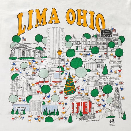 Lima, Ohio / Vintage, Tourist Spot Map S/S Tee