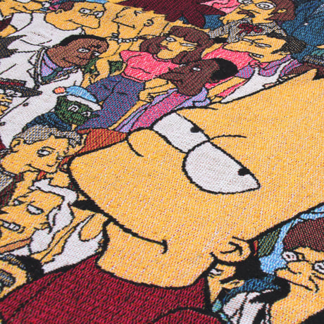 The Simpsons / 00's Vintage, Woven Tapestry Fringe Throw Blanket