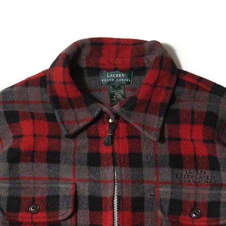 Lauren Ralph Lauren / Vintage, Fleece Plaid Zip Up Jacket