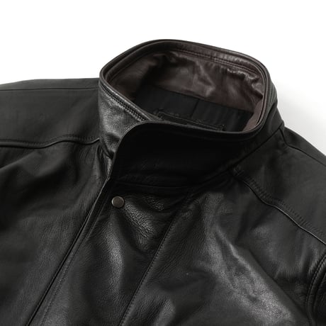 Vintage, Leather Stand Double Collar Coat
