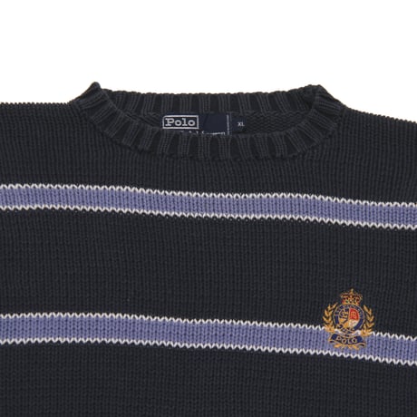 Polo Ralph Lauren / 90's Vintage, "Crown Cookie" Cotton Knit Crewneck Sweater
