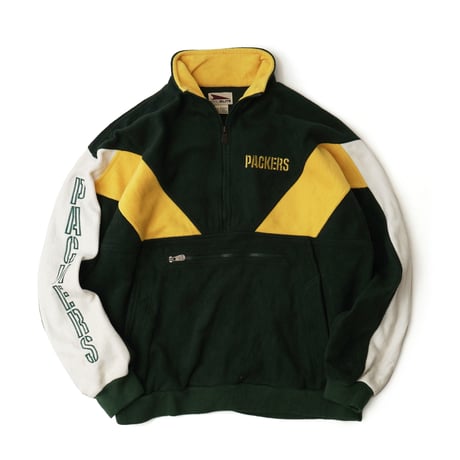 Green Bay Packers / Vintage, Half Zip Fleece Jacket manufactured by Pro Elite