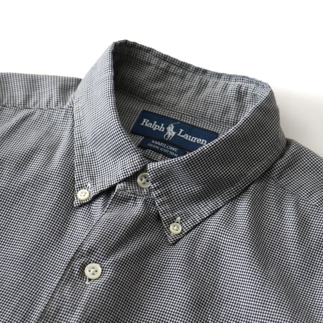 Ralph Lauren / Vintage, Houndstooth Plaid Cotton B.D L/S Shirt "Marlowe"