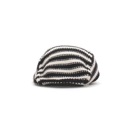 Striped Knit Flat Cap