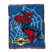 Spider-Man / Vintage, Woven Tapestry Fringe Throw Blanket Rag