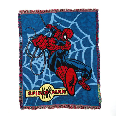 Spider-Man / Vintage, Woven Tapestry Fringe Throw Blanket Rag