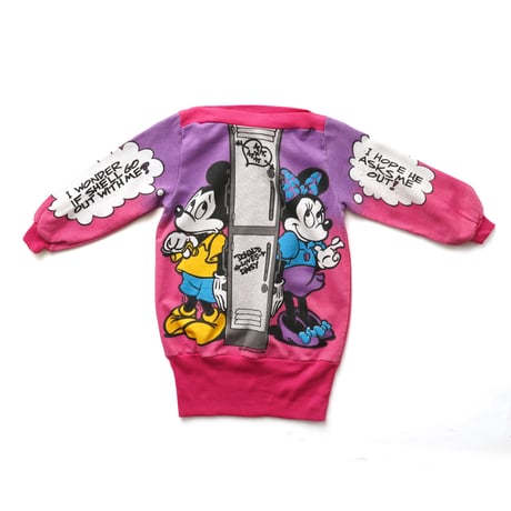 【Kids】Disney / Vintage, Mickey & Minnie Mouse Sweatshirt Dress "Sunday Comics"