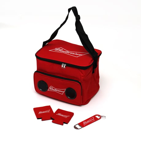Budweiser & Bud Light / Cooler Bag with Bluetooth Speaker ( include Bottle Opener & 2 Can Coolers )