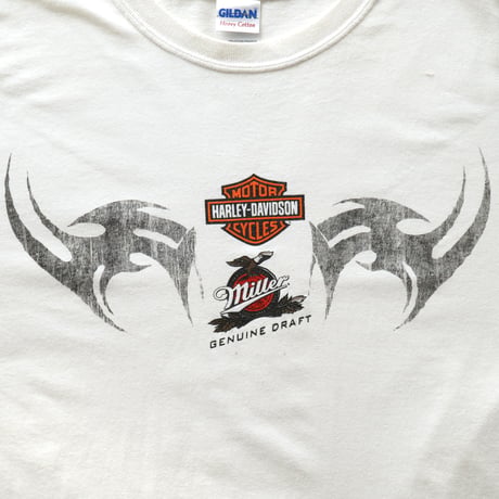 Harley Davidson×Miller Genuine Draft / Vintage, S/S Tee