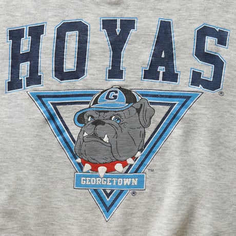 Georgetown University / Vintage, V-Gusset Crewneck Sweatshirt "Hoyas, Jack the Bulldog"