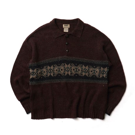NWT / Vintage, Nordic Ramie Knit L/S Polo