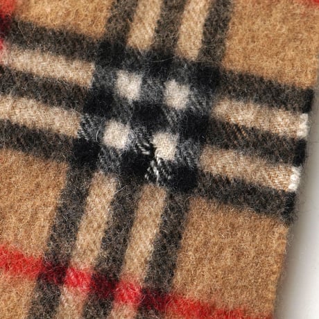 Burberry's / Vintage, Cashmere Fringe Plaid Scarf Muffler