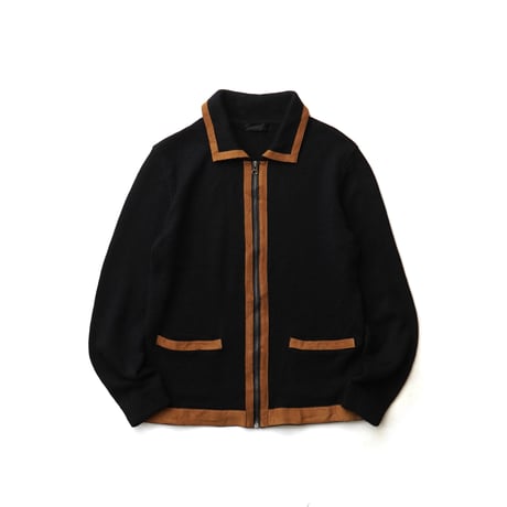 Vintage, Wool Acrylic Knit Zip Up Polo